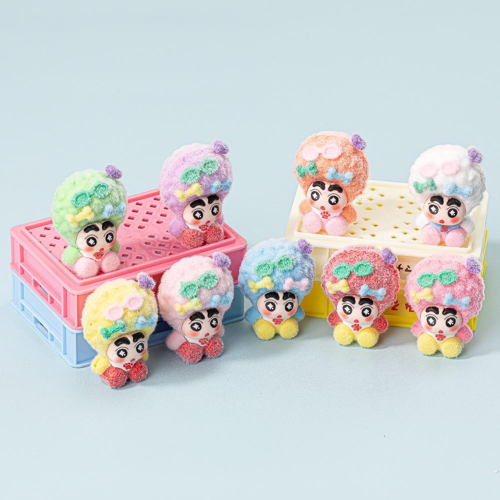 9Pcs/Set Anime Crayon Shin-Chan Mini Figurine Toy Afro Serise Collectible Model Doll Fans Gift