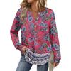 Women's Retro Printed Fashionable Long-sleeved Top