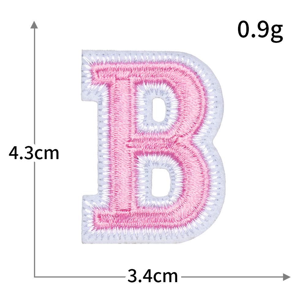 Exquisite Pink Embroidered Alphabet Patch for Jackets & DIY Decor