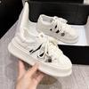 Thick-soled Mesh White Shoes Summer Women's Shoes New Breathable Versatile Muffin Leather Board Shoes