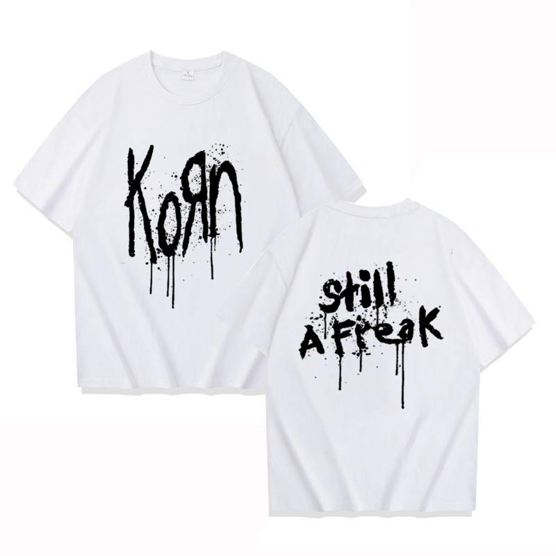 Korn Music Concert Rock Band World Tour Pure Cotton T-shirt Personalized Street Versatile 2025 Summer Fashion T-shirt