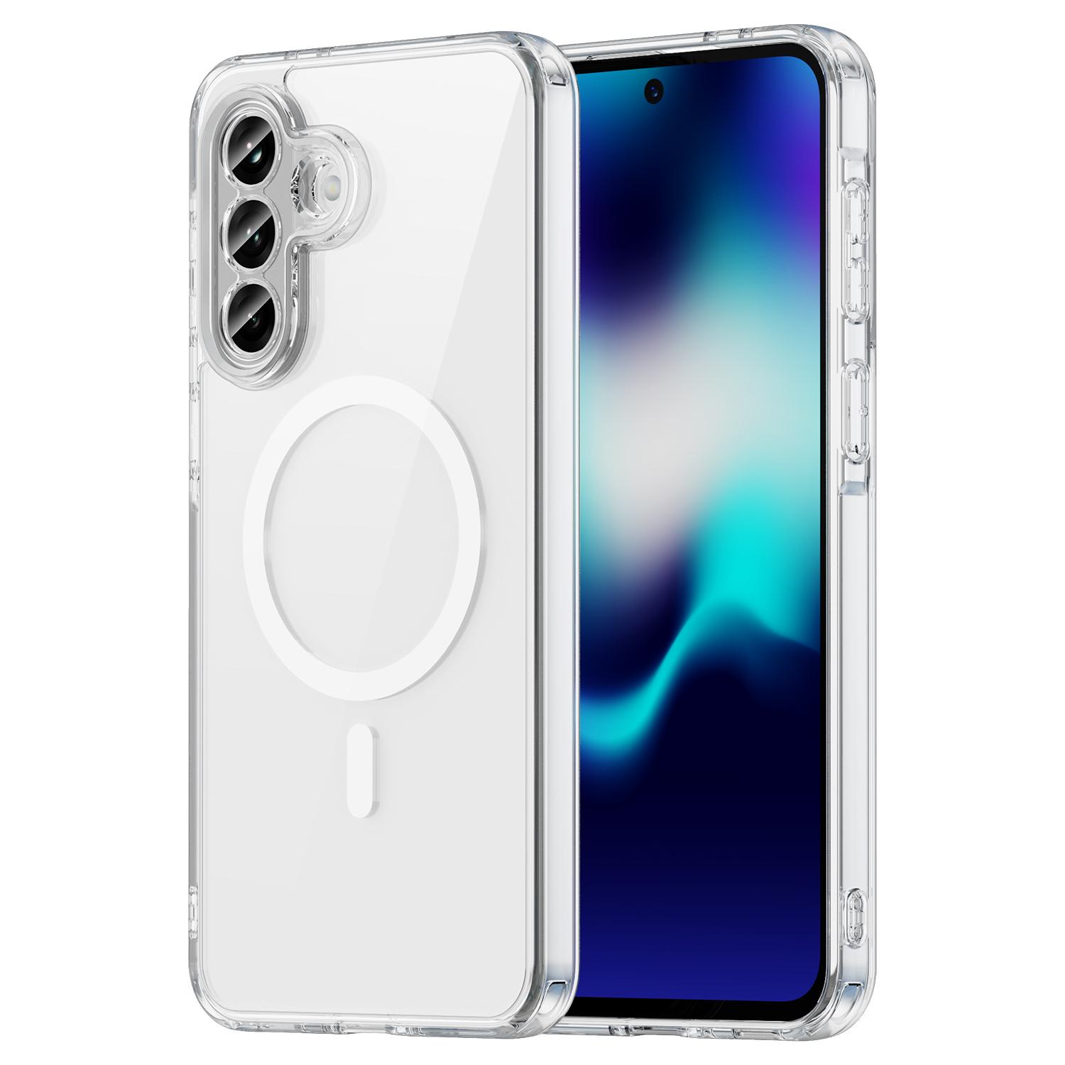 For Samsung Galaxy A57 5G Phone Case, Magnetic Shockproof Transparent Cover for Samsung Galaxy A57 5G белый