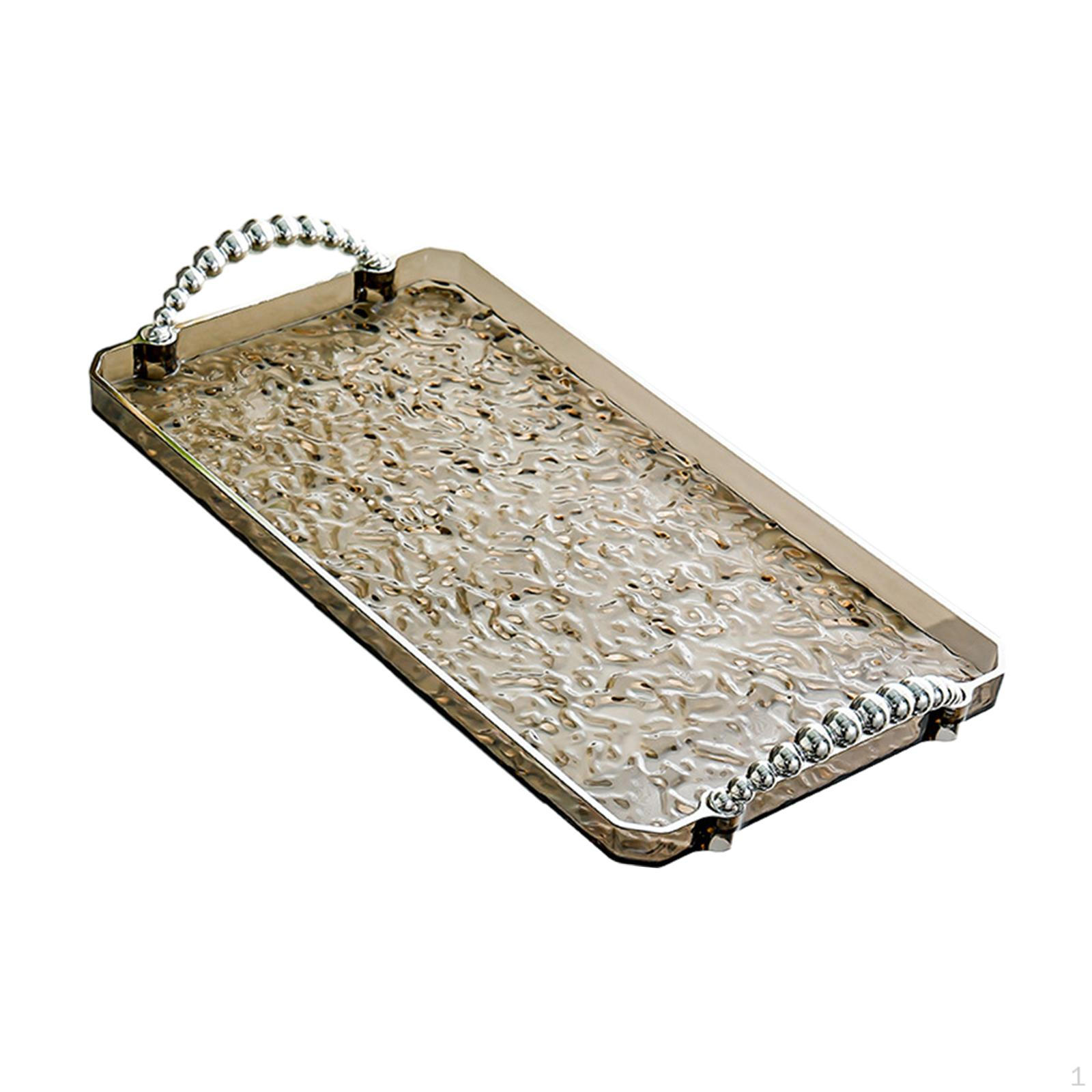 

Элегантный прямоугольный лоток для хранения украшений и косметики Gray Silver Edge