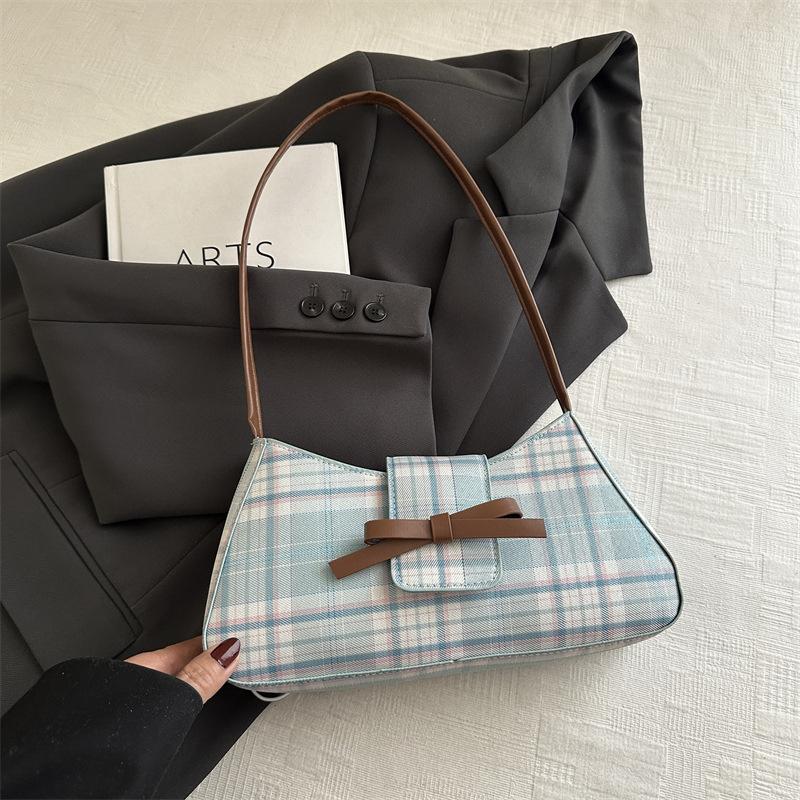 

Trendy and beautiful women s handbags, new plaid fashion versatile casual shoulder armpit bags синий
