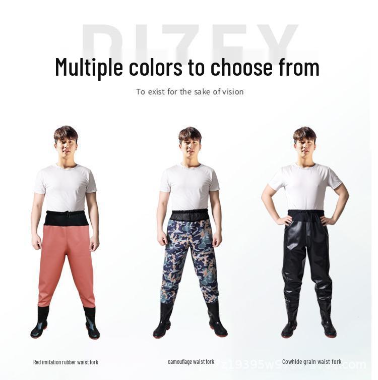 Waterproof Wading Pants with Boots and Leather Chaps for Fishing