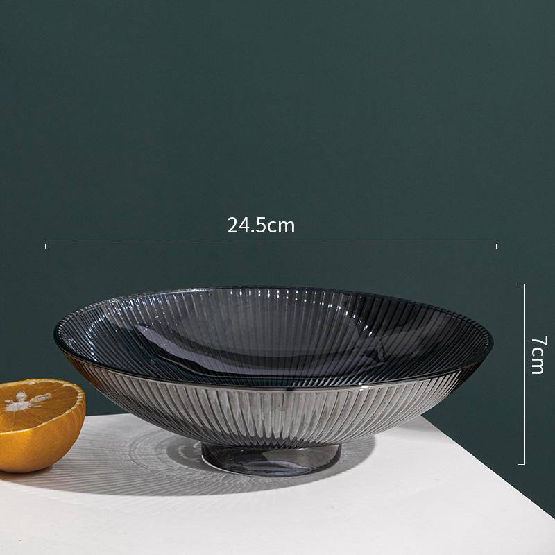 Стеклянная фруктовая тарелка на высоких ножках Прозрачная стеклянная тарелка Поднос для закусок Блюда Десертная миска Форма для торта Миска для фруктового салата Декоративные тарелки