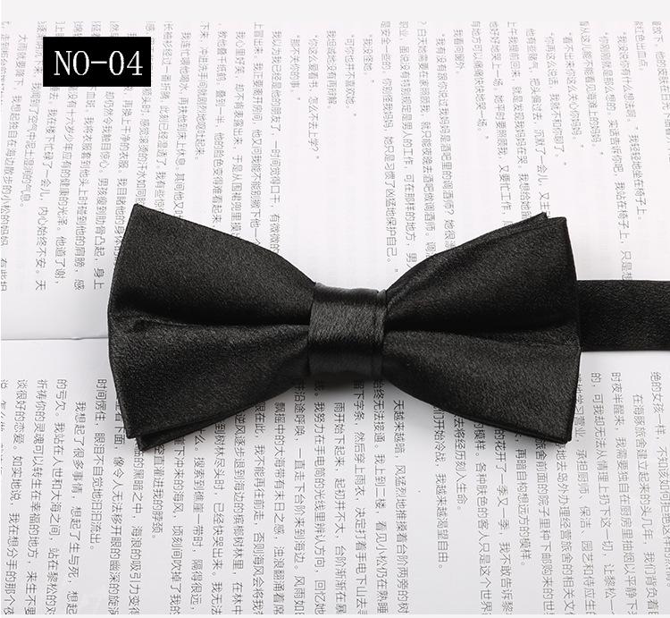 Bow Tie Men'S Business Wedding Suit Banquet Hosting Photography Solid Color Black And Red Glossy Bow Bow Flower