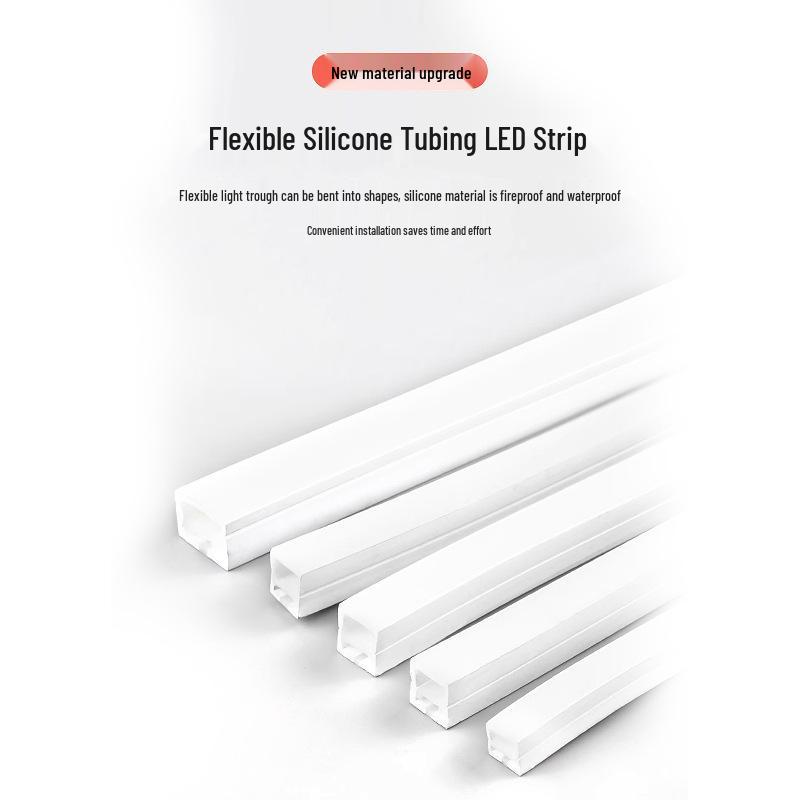 Dimmable Waterproof LED Silicone Strip, 12V-24V, 220V, Self-Adhesive, Embedded Linear Slot