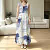 Women's Sleeveless Long Maxi Dress Lightweight Elegant Floral,Versatile for Daily Commute,Casual Events,Flowy Ladies' Dress