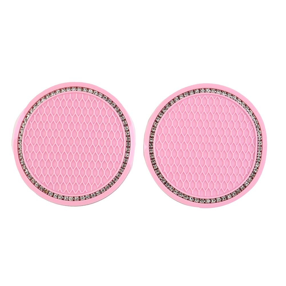 Pad Cup Holder Mat Rhinestones 2pcs Set Accessories