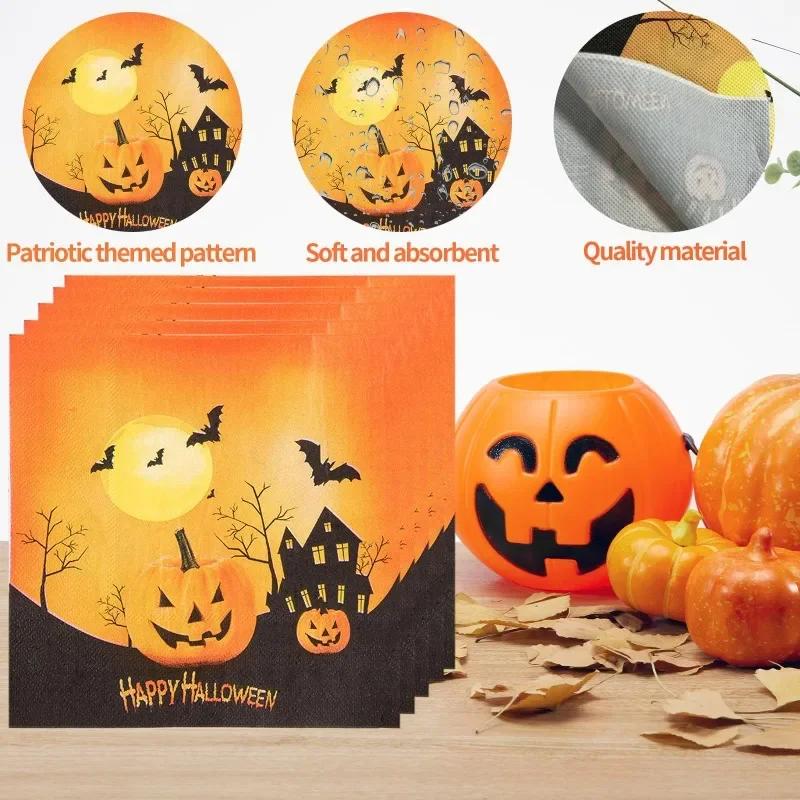 20 szt./opakowanie 33*33 cm 2-warstwowe jednorazowe serwetki imprezowe wzór Halloween