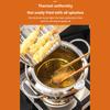 Deep Fryer Pot Japanese Tempura Deep Fryer Stainless Steel Small Frying Pot with Thermometer & Oil