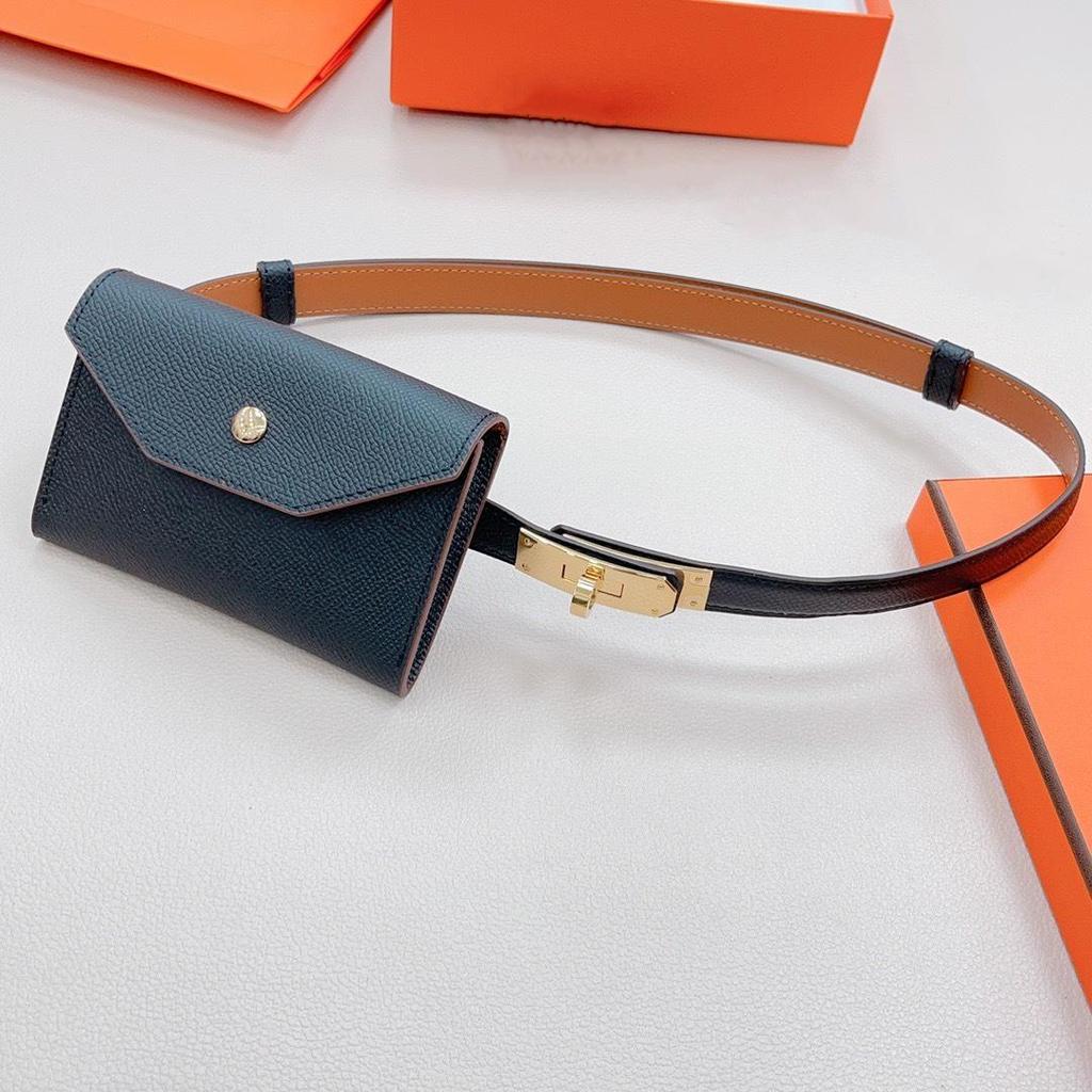 Ladies' High-End Cowhide Leather Belt and Waist Bag: Decorative Accessory for Coats, Dresses, and Trousers.