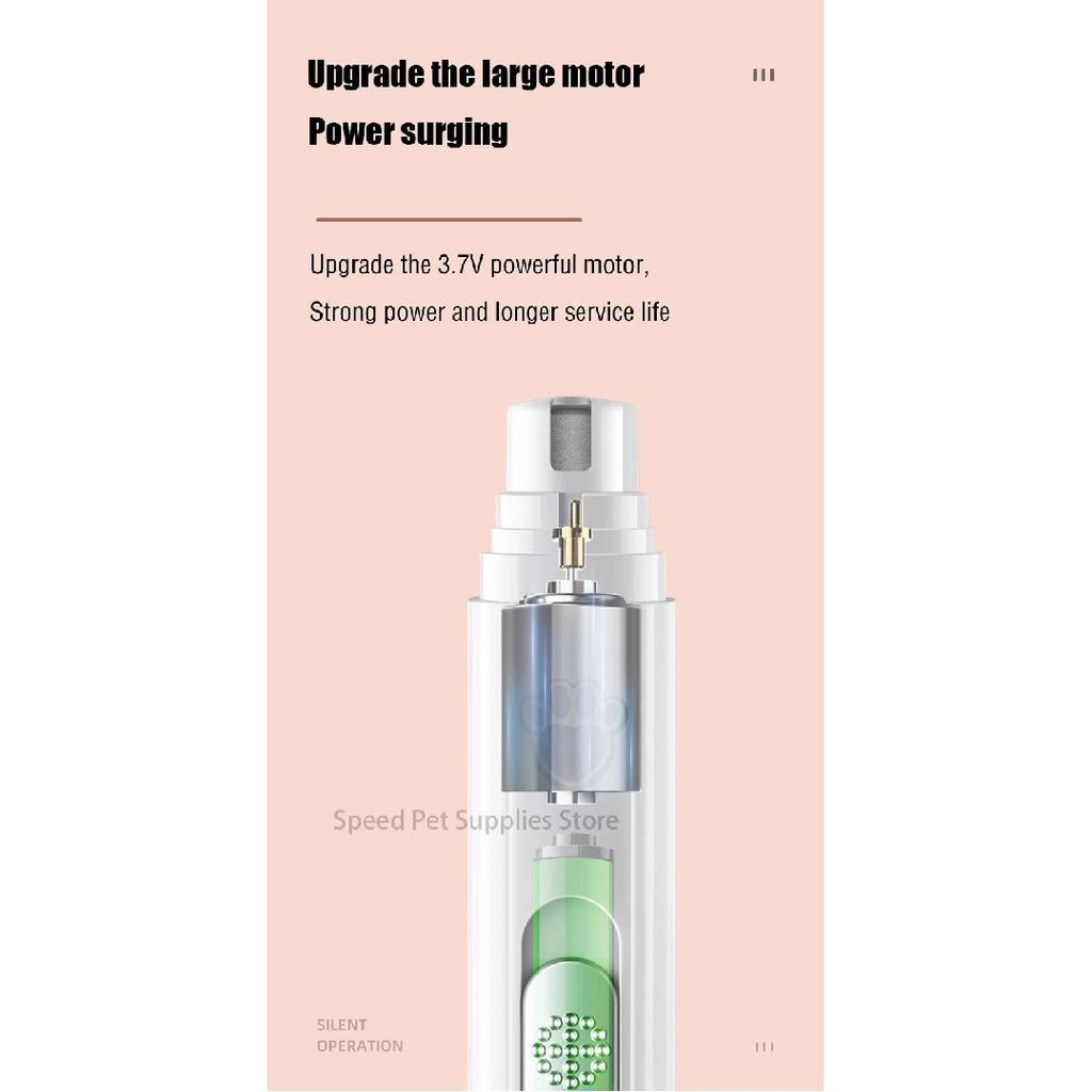 Electric Dog Nail Grinder Pet Nail Clipper USB Rechargeable Pet Nail Trimmers Painless with Polisher Wheel for Small/Large Pets