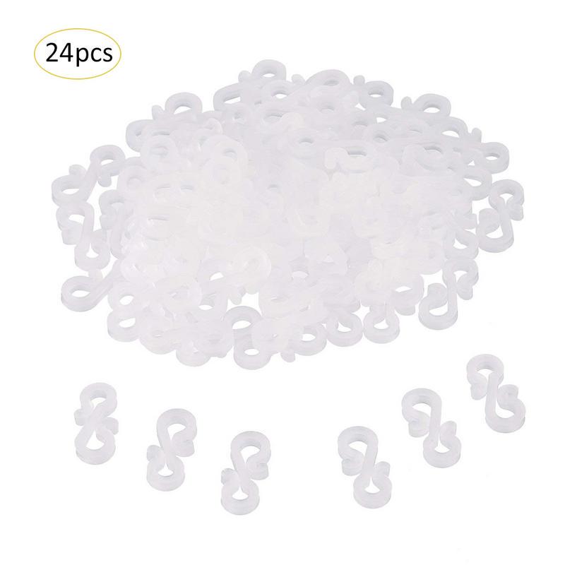 24Pcs Gutter Hang Hooks Xmas Light Clips Home Plastic Hook Hanging Decor New