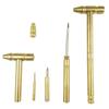 6-In-1 Mini Craft Hammer Screwdriver Set Copper Alloy Gold Detachable Micro Screwdriver Perfect Hand Tool For Diy Project