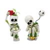 Two Fun Thinking Swinging Little Skulls - Halloween Resin Decorations, Add Mysterious Fun To Your Festival