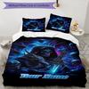 3PC Custom Name Sword Grim Reaper Bedding Set Printed Bedding Set Duvet Cover Closure Includes 1 Duvet Cover & 2 Pillowcases for All Seasons Bedroom