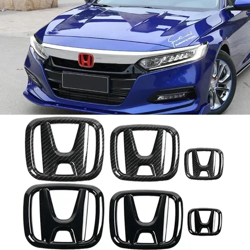 PLXI9 3Pcs Car Front Grille Rear Trunk Badge Steering Wheel Logo Sticker for Honda Accord Civic City XR-V CR-V Inspire Crider Envix