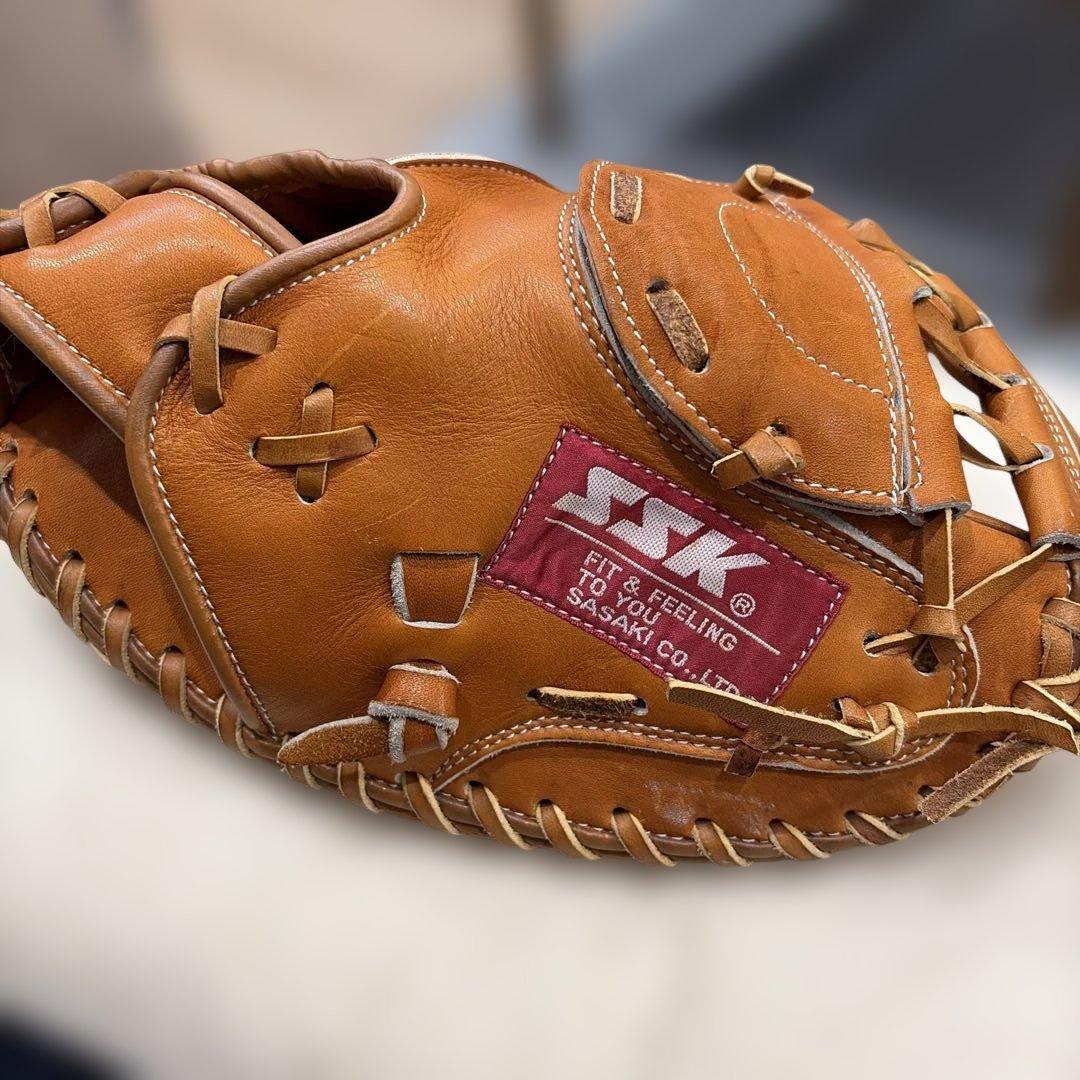 Used Rare Vintage SSK Catcher s Mitt Soft Compatible Glove