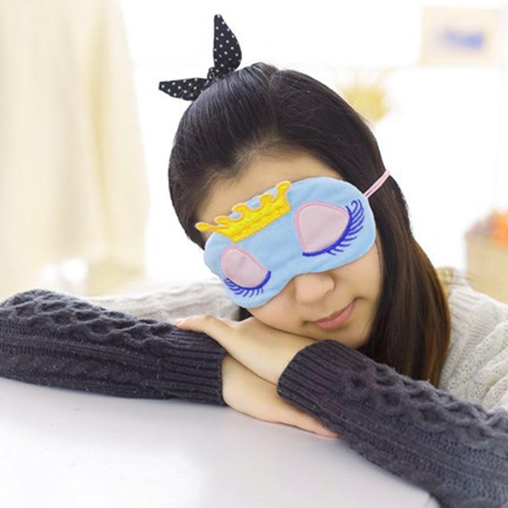 Cute Eyes Cover Crown Style Travel Sleeping Blindfold Shade Eye Mask (Color:Light blue,Pink)