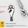 1Pcs 1/2 1/4 3/8 Flying Wrenches 24/72 Tooth Quick Ratchet Wrench Two-Way Socket Wrench Repair Tools For For Vehicle Bicycle