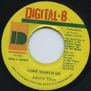 

7inch Record ADMIRAL TIBET Come Search Me NONE DigitalB 1991 Jamaica Reggae Ska Dub Used