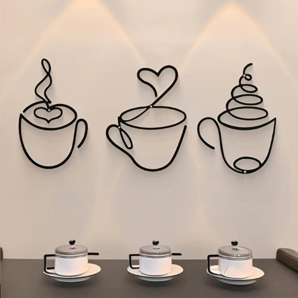 Vintage Wall Hanging Coffee Wall Hangings Handmade Wall Sculpture Interior Wall Decorations Iron Paintings