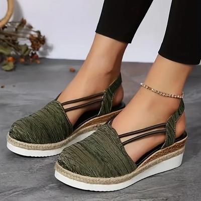 Fashion Women's Wedges Sandals Platform Shoes Outdoor Closed Toe Casual Flat Sandals for Women Retro Light Women's Wedges Walking Shoes