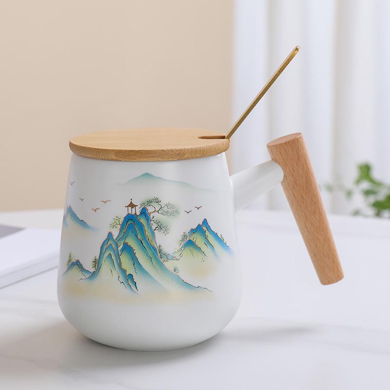 Ceramic Tea Brewing Cup with Lid - Ideal for Office and Gift Giving