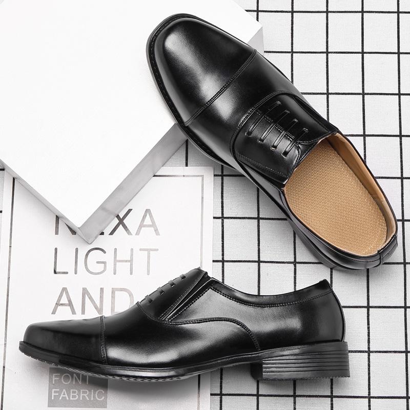 

Настоящая трехсуставная обувь из белой кожи мужская свадебная трехсекционная головка охранная нарядная весенне-осенняя обувь из черной кожи выступление море 47