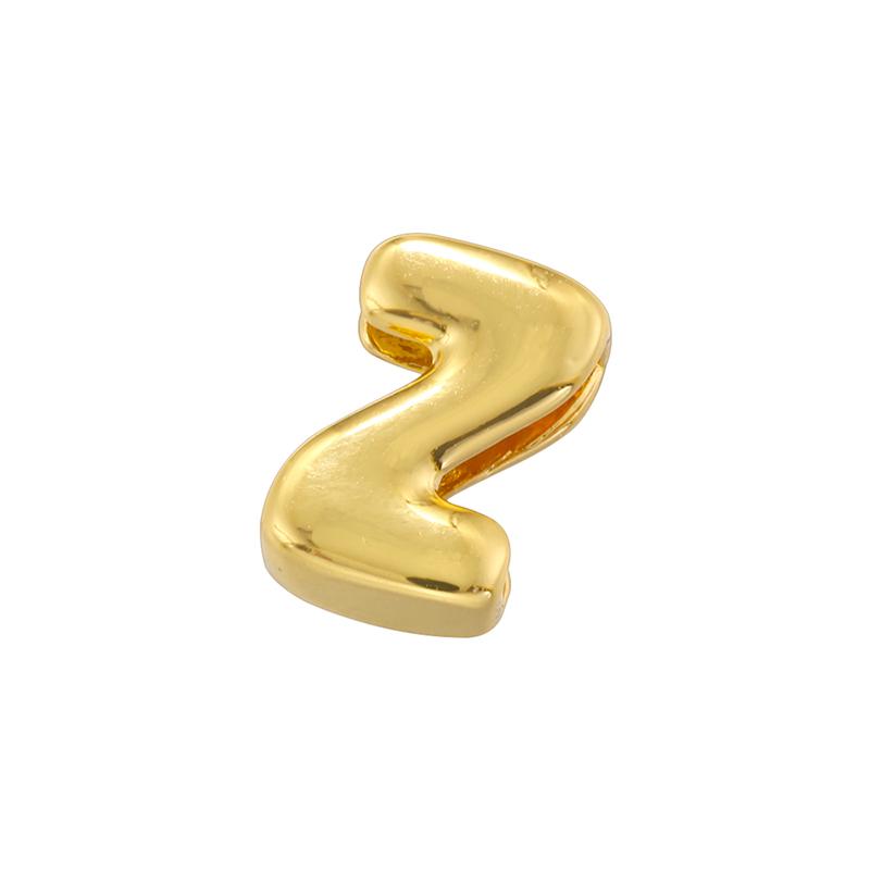 Gold Plated Brass Eco-Friendly Plating A-Z Initial Letter Beads, Cute DIY Jewelry Making Accessories Beads:VZ442