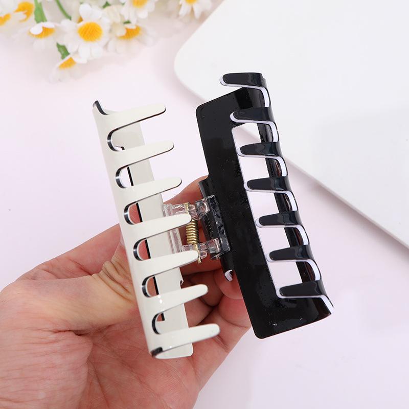 Black and White Korean PVC Square Hair Claw Clip