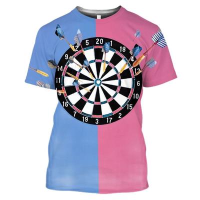 Dartscheibe 3D Digitaldruck Neue Arbeitskleidung Herren Universelles Kurzarm-T-Shirt