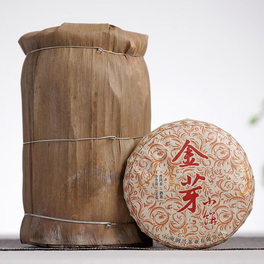 Yunnan Golden Bud Puerh Tea Cake 100g Ripe Raw Material Small Palace Cake