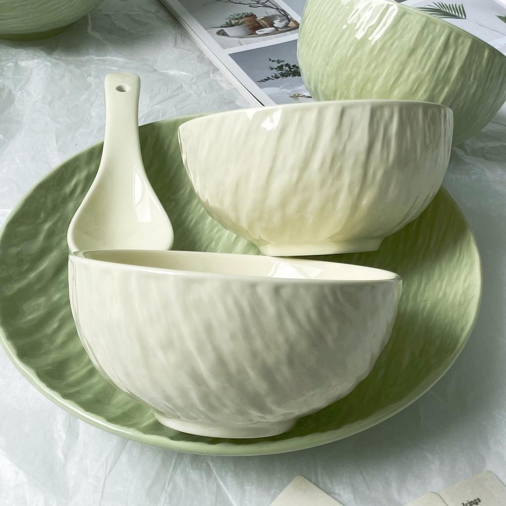 Ceramic Rice Bowl Chinese New Household 4.5 Inch Stone Pattern Solid Creative Dining Tableware Underglaze Colour Breakfast Bowl
