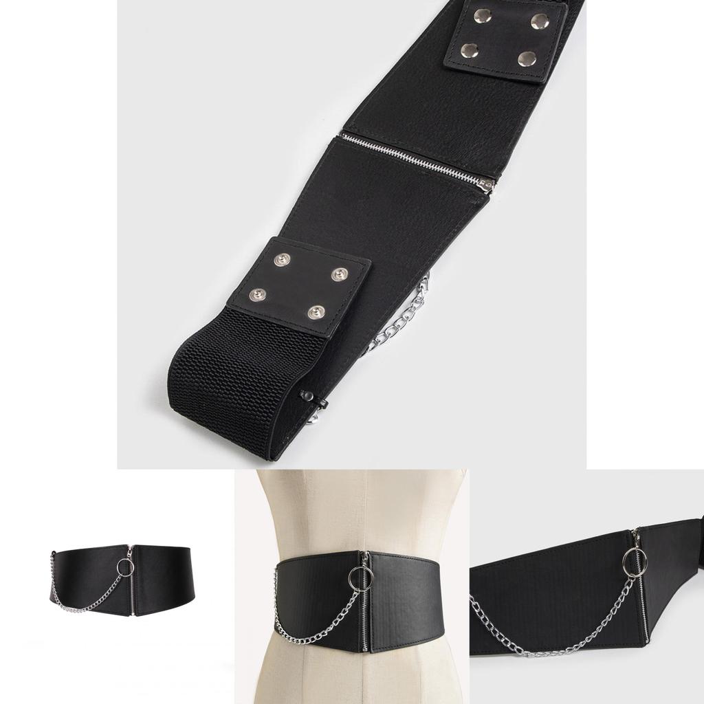 Minimalist Faux Leather Waist Belt With Round Circle Decor For Casual Fashion