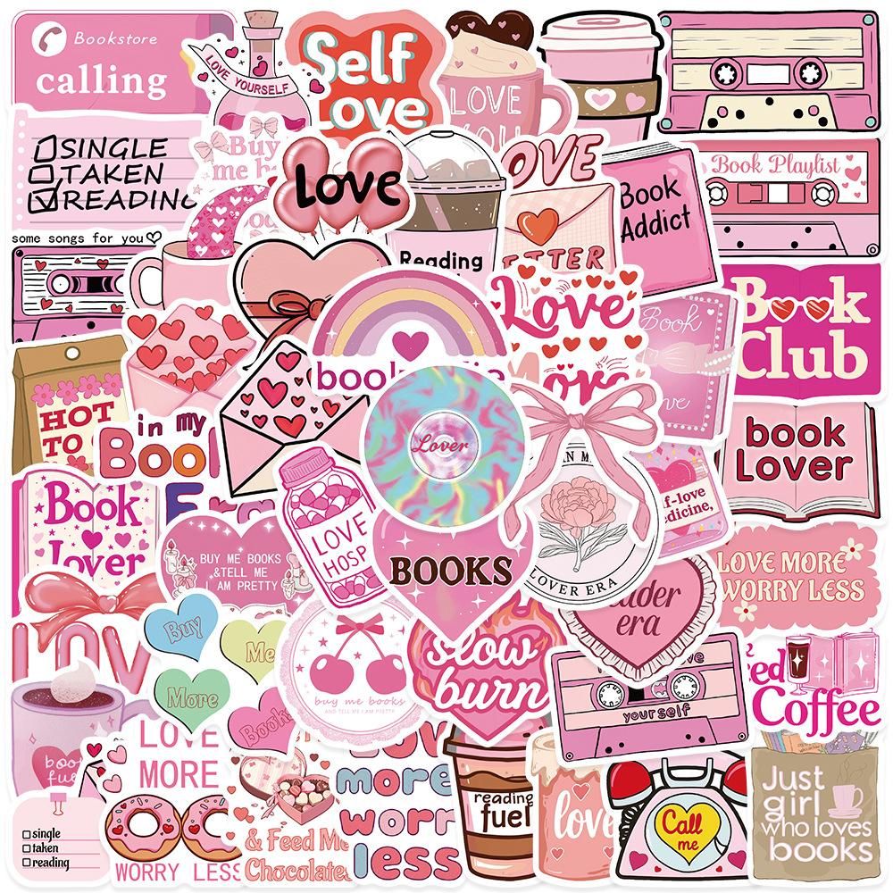 10/30/50PCS Cute Pink Love Cartoon Stickers Aesthetic DIY Stationery Diary Phone Case Kawaii Decoration Decals Toys Gifts