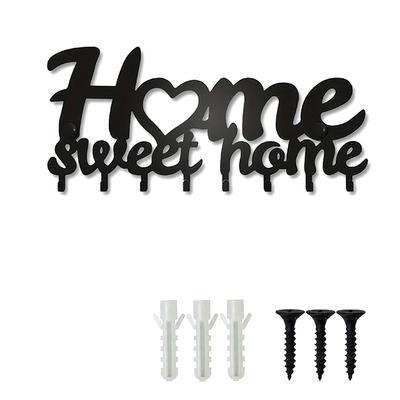 Metal Wall Mounted Key Holder Decorative Wall Hanger Hook Household Coat Rack With 8 Hooks Clothes Towels Hats Bags Keys