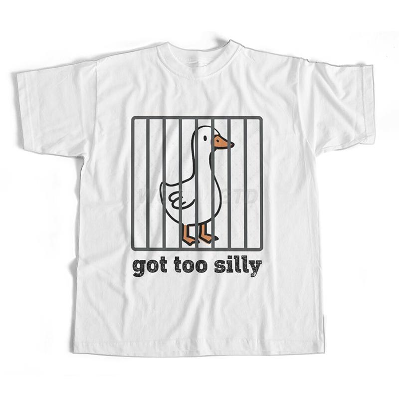 Goose Got Too Silly Print Tshirts For Women Summer Short Sleeve Round Neck Oversized T Shirt Creative Personalized Ladies Tops S