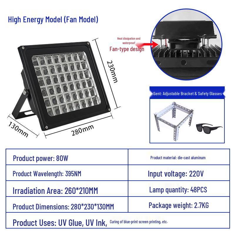 UV High-Power LED Curing Lamp for Resin and Ink