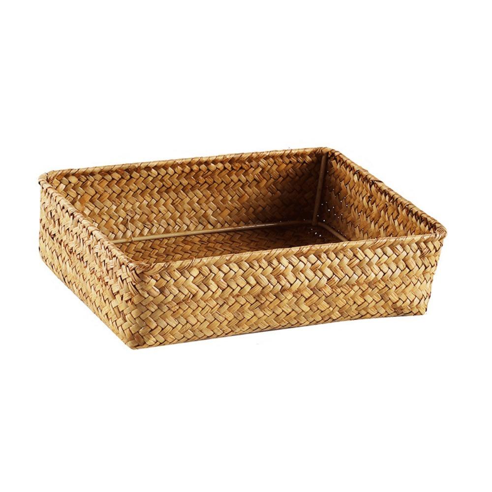 Creative Storage Basket Large Capacity Desktop Clutter Box Seaweed Woven Basket Food