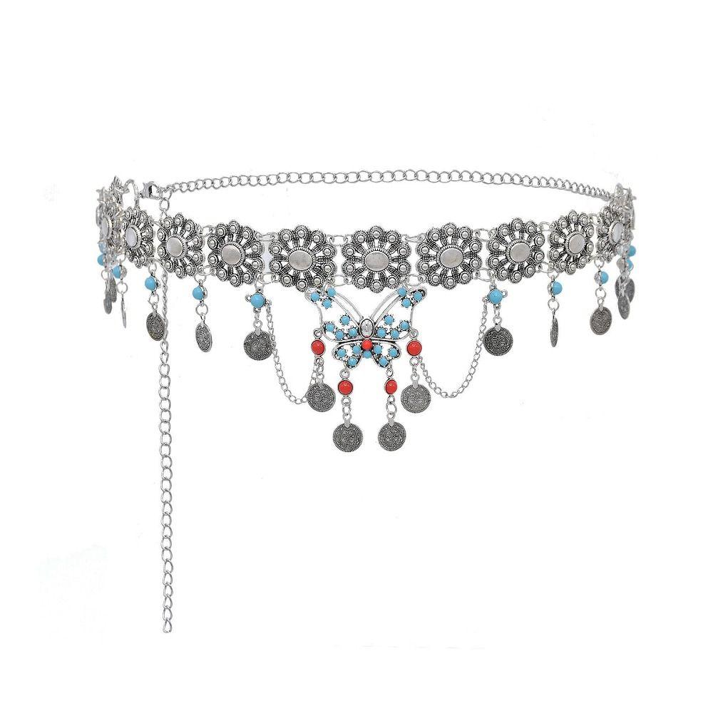 Butterfly Bohemian Style Waistband Vintage Ethnic Style Belt Metal Waist Chain  Beach Accessories