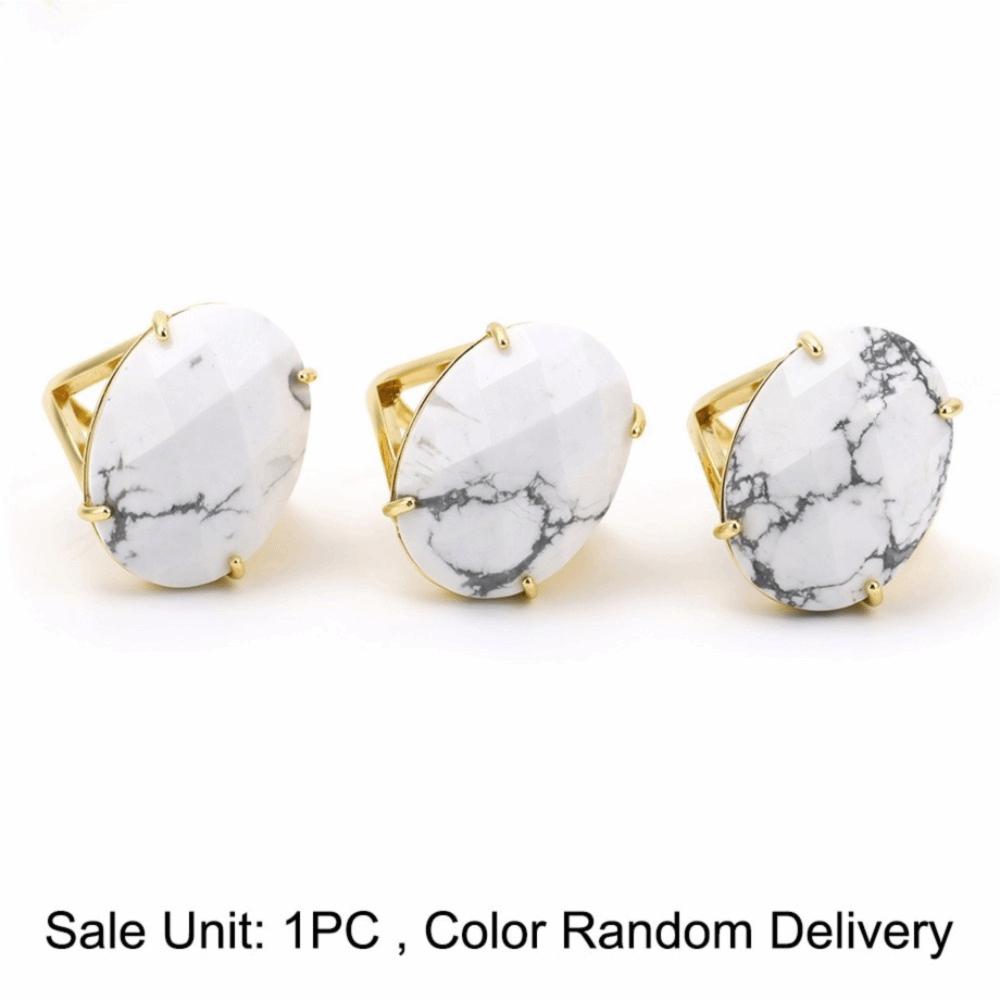 Simple Finger Rings Adjustable Open Rings Trend Ellipse Crystal Rings for Women