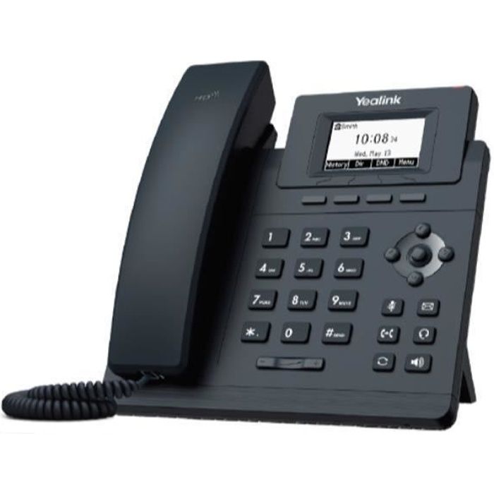 Téléphone IP - YEALINK - T30 - Compte SIP 1 - Noir - PSU inclus - QoS et Sécurité