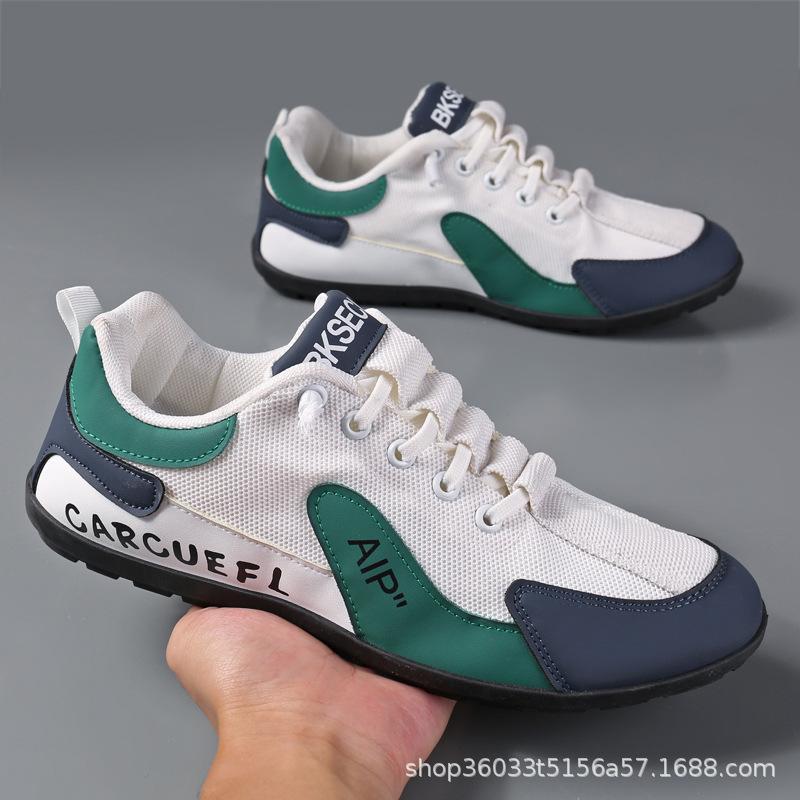 Spring and summer thin breathable deodorant mesh lightweight soft sole non-slip wear-resistant sneakers one pedal men's men's