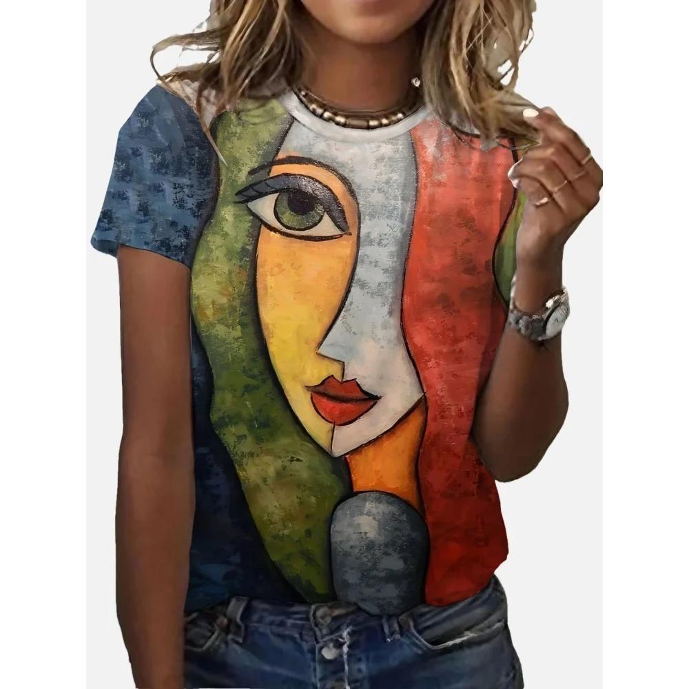 2025 Fashion Black Anime 3D Print Women T-Shirts Summer Little Girl Graphic Crew Neck Short Sleeve Top Harajuku Woman Clothes