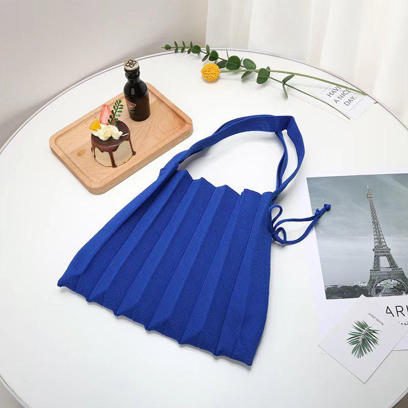 New Korean Style Pleated Knitted Shoulder Handbag for Women