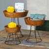 Teak Serving Bowls With Stands Set of 3