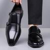 Fashion Gentleman's Leather Shoes Classic Casual Business Style Work and Office Fashion Party Groom's Wedding DRESS Plus Size Black